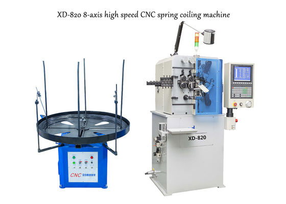 XD-820 8-एक्सिस हाई स्पीड स्प्रिंग कोइलिंग मशीन वायर डायमीटर 0.5 से 2.0 मिमी